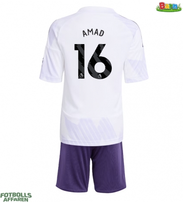 Manchester United Amad Diallo #16 Bortaställ Barn 2025-26 Kortärmad (+ Korta byxor)